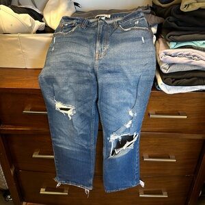 Abercrombie ankle straight ultra high rise jeans curve love